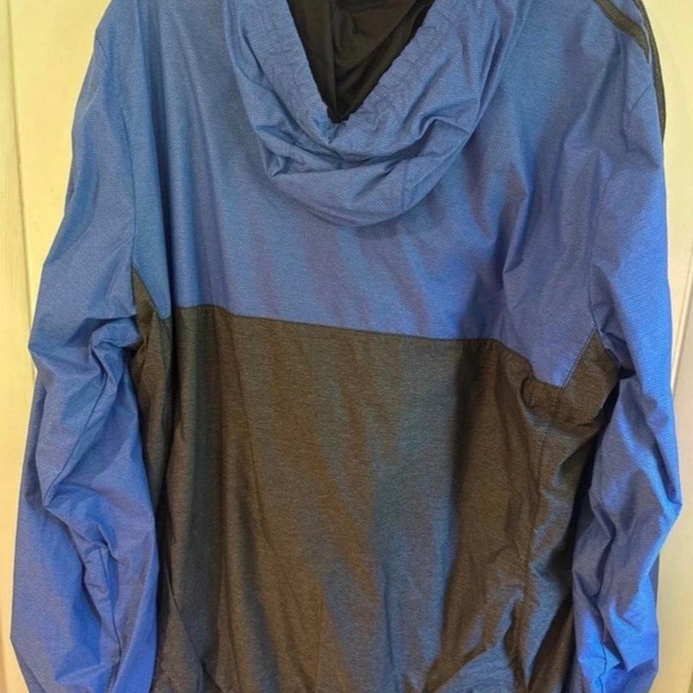 Adidas Mens XL Full Zip Hooded Windbreaker Jacket Blue Grey Colorblock - Picture 5 of 5